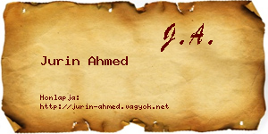 Jurin Ahmed névjegykártya